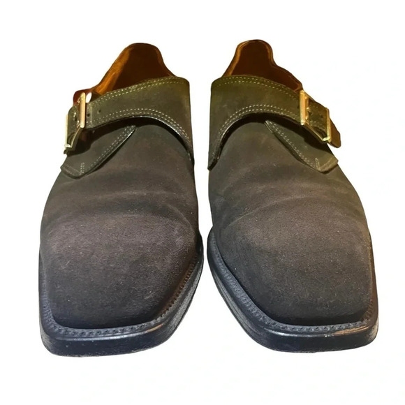 SALVATORE FERRAGAMO LAVORAZIONE ORIGINALE SUEDE/NUBUCK MONK LOAFERS 8.5 …